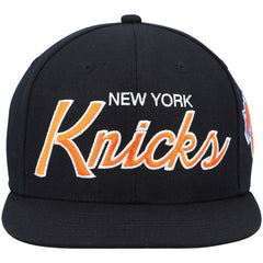 New York Knicks Hardwood Classics Script 2.0 Snapback Hat - Black sale