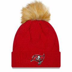 Tampa Bay Buccaneers New Era Women's Snowy Cuffed Knit Hat with Pom - Red outlet