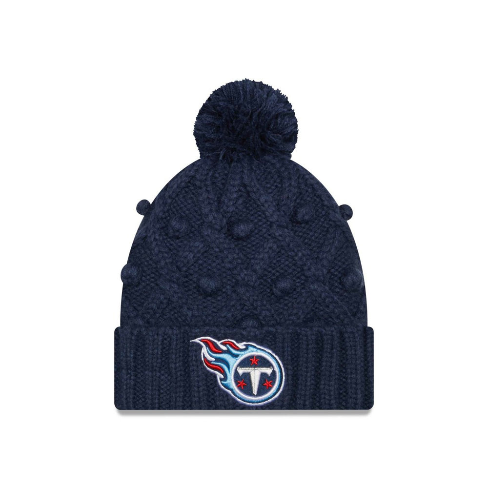 Tennessee Titans New Era Women's Toasty Cuffed Knit Hat with Pom - Navy online