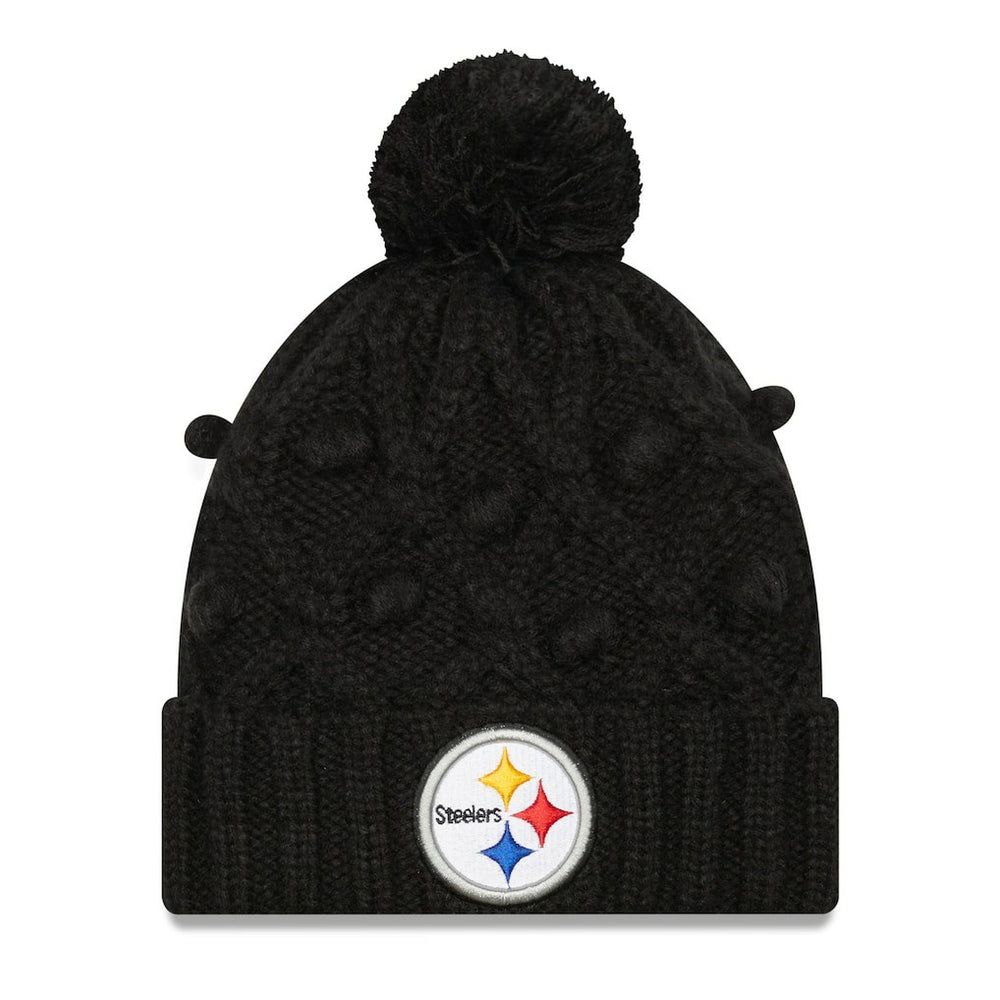 Pittsburgh Steelers New Era Women's Toasty Cuffed Knit Hat with Pom - Black sale