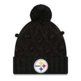 Pittsburgh Steelers New Era Women's Toasty Cuffed Knit Hat with Pom - Black sale