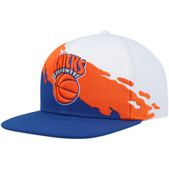 New York Knicks Hardwood Classics Paintbrush Snapback Hat - White/Blue discount
