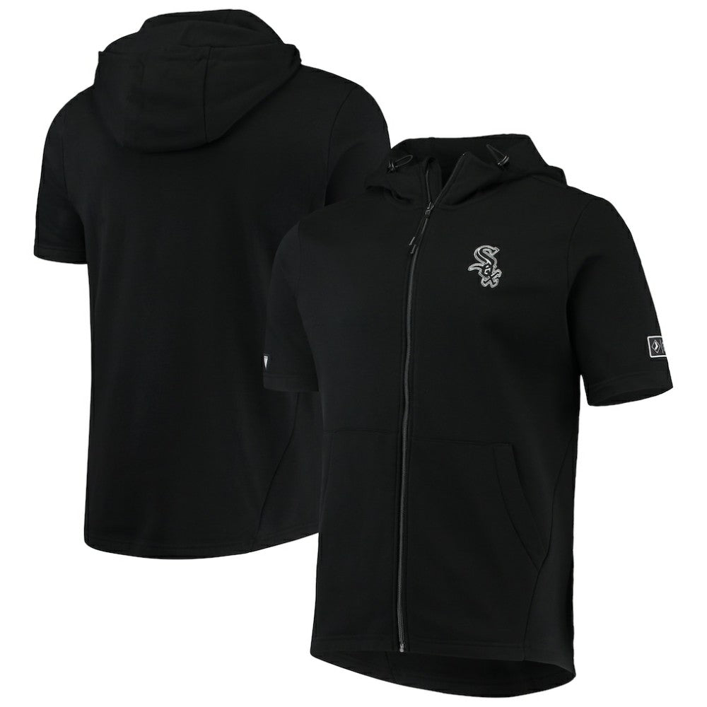 Chicago White Sox Levelwear Recruit Short Sleeve Full-Zip Hoodie Jacket Black