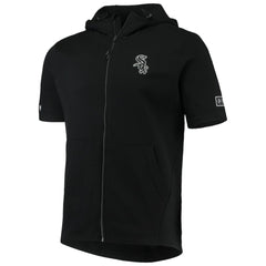Chicago White Sox Levelwear Recruit Short Sleeve Full-Zip Hoodie Jacket Black