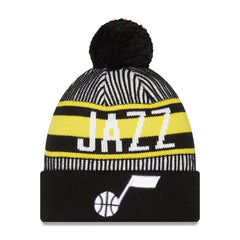 Utah Jazz Striped Cuffed Pom Knit Hat - Navy for sale