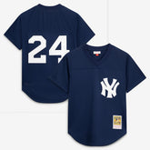Rickey Henderson New York Yankees Cooperstown Collection Mesh Batting Practice Button-Up Jersey Navy