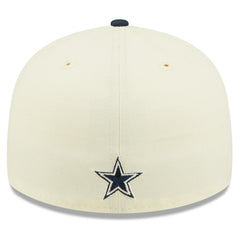 Dallas Cowboys New Era 2022 Sideline Low Profile 59FIFTY Fitted Hat - Cream/Navy for sale
