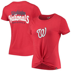 Washington Nationals Women's 2-Hit Front Twist Burnout T-Shirt Red