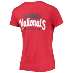 Washington Nationals Women's 2-Hit Front Twist Burnout T-Shirt Red
