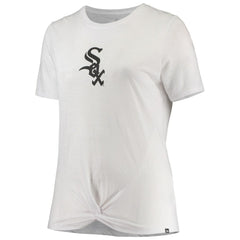Chicago White Sox Women's Plus Size 2-Hit Front Knot T-Shirt White