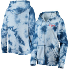Chicago Cubs Women's Tie-Dye Full-Zip Hoodie Royal