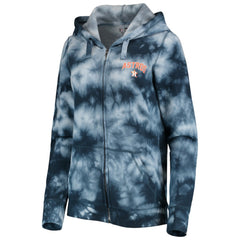Houston Astros Women's Tie-Dye Full-Zip Hoodie Navy