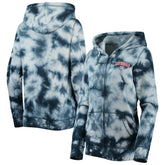 Washington Nationals Women's Tie-Dye Full-Zip Hoodie Navy