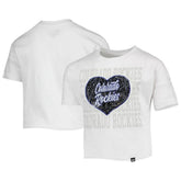 Colorado Rockies Girls Youth Flip Sequin Heart Crop Top White
