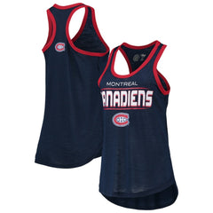 Montreal Canadiens G-III Sports by Carl Banks Women's Showdown Slub Racerback Tank Top - Navy Tank Top