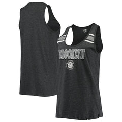 Brooklyn Nets Women's Scoop-Neck Racerback Tank Top - Heathered Black sale
