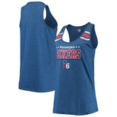 Philadelphia 76ers Women's Scoop-Neck Racerback Tank Top - Heathered Royal sale