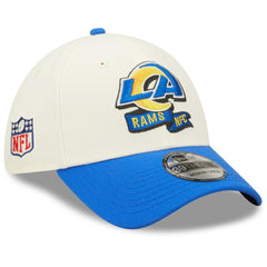 Los Angeles Rams New Era 2022 Sideline 39THIRTY 2-Tone Flex Hat - Cream/Royal on sale