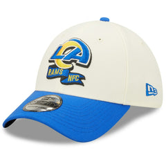 Los Angeles Rams New Era 2022 Sideline 39THIRTY 2-Tone Flex Hat - Cream/Royal on sale