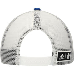 Toronto Maple Leafs adidas Team Plate Trucker Snapback Hat - Blue/White Hats