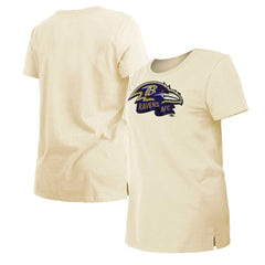 Baltimore Ravens New Era Women's Chrome Sideline T-Shirt - Cream online