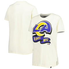 Los Angeles Rams New Era Women's Chrome Sideline T-Shirt - Cream on sale