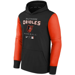 Baltimore Orioles Youth Authentic Collection Performance Pullover Hoodie Black/Orange