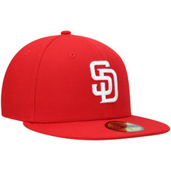 San Diego Padres White Logo 59FIFTY Fitted Hat Red