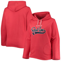 Boston Red Sox Soft as a Grape Women's Plus Size Side Split Pullover Hoodie Red