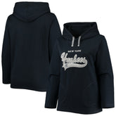 New York Yankees Soft as a Grape Women's Plus Size Side Split Pullover Hoodie Navy