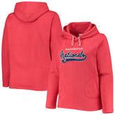 Washington Nationals Soft as a Grape Women's Plus Size Side Split Pullover Hoodie Red