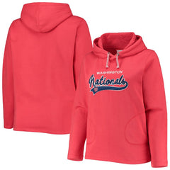 Washington Nationals Soft as a Grape Women's Plus Size Side Split Pullover Hoodie Red