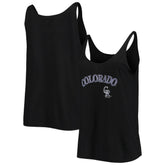 Colorado Rockies Soft as a Grape Women's Slouchy Tank Top Black