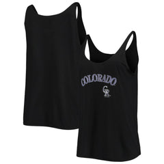 Colorado Rockies Soft as a Grape Women's Slouchy Tank Top Black