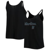 Miami Marlins Soft as a Grape Women's Slouchy Tank Top Black