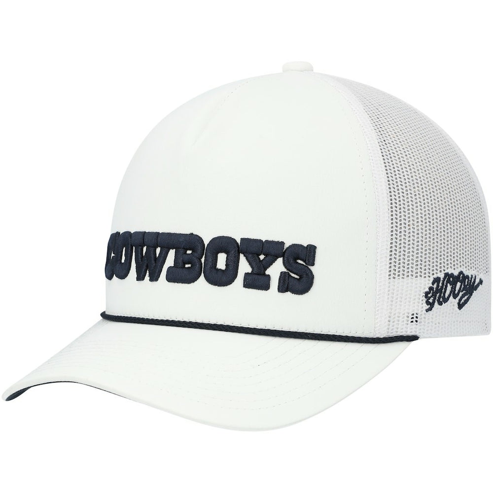 Dallas Cowboys HOOey Wordmark Rope Trucker Snapback Hat - White cheap