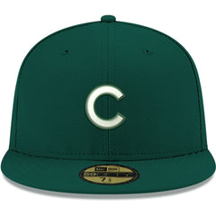 Chicago Cubs White Logo 59FIFTY Fitted Hat Green