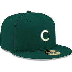 Chicago Cubs White Logo 59FIFTY Fitted Hat Green