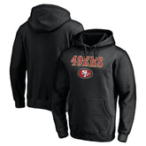 San Francisco 49ers Logo Team Lockup Fitted Pullover Hoodie - Black online