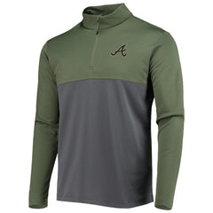 Atlanta Braves Levelwear Delta Pursue Quarter-Zip Jacket Olive