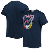 Atlanta Braves Homage Grateful Dead Tri-Blend T-Shirt Navy