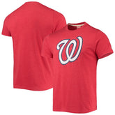 Washington Nationals Homage Hand Drawn Logo Tri-Blend T-Shirt Red