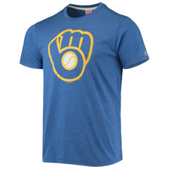 Milwaukee Brewers Homage Hand-Drawn Logo Tri-Blend T-Shirt Royal