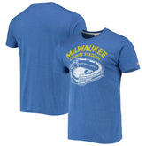 Milwaukee Brewers Homage Milwaukee County Stadium Tri-Blend T-Shirt Royal