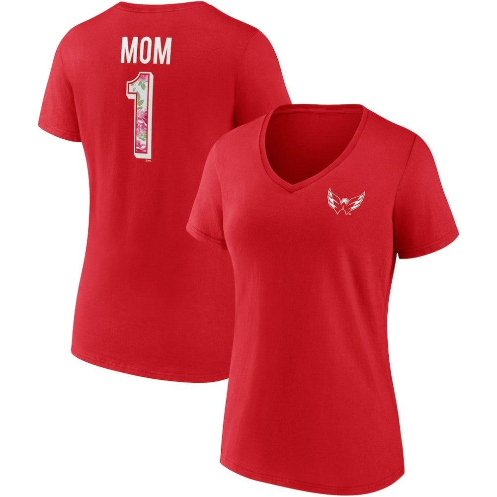 Washington Capitals Fanatics Women's Team Mother's Day V-Neck T-Shirt - Red T-shirts