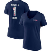 Seattle Seahawks Women's Team Mother's Day V-Neck T-Shirt - College Navy sale