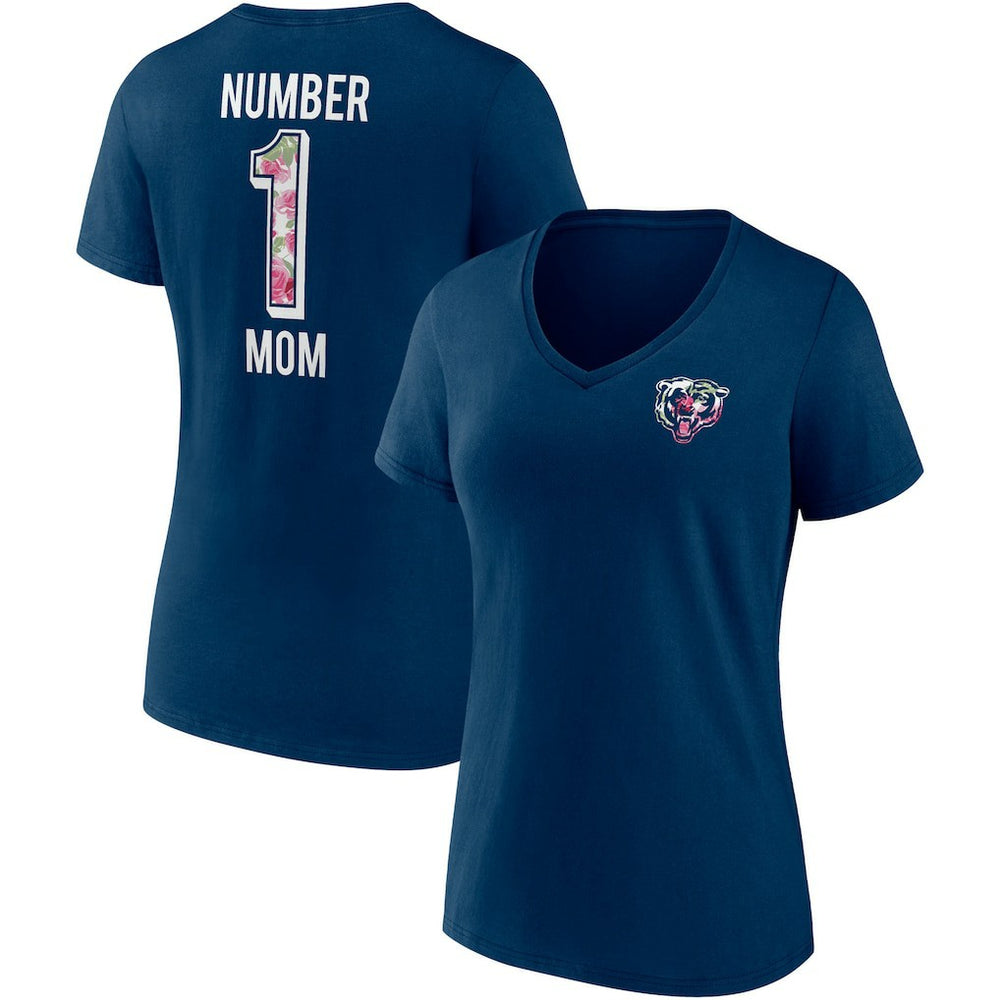 Chicago Bears Women's Team Mother's Day V-Neck T-Shirt - Navy for sale