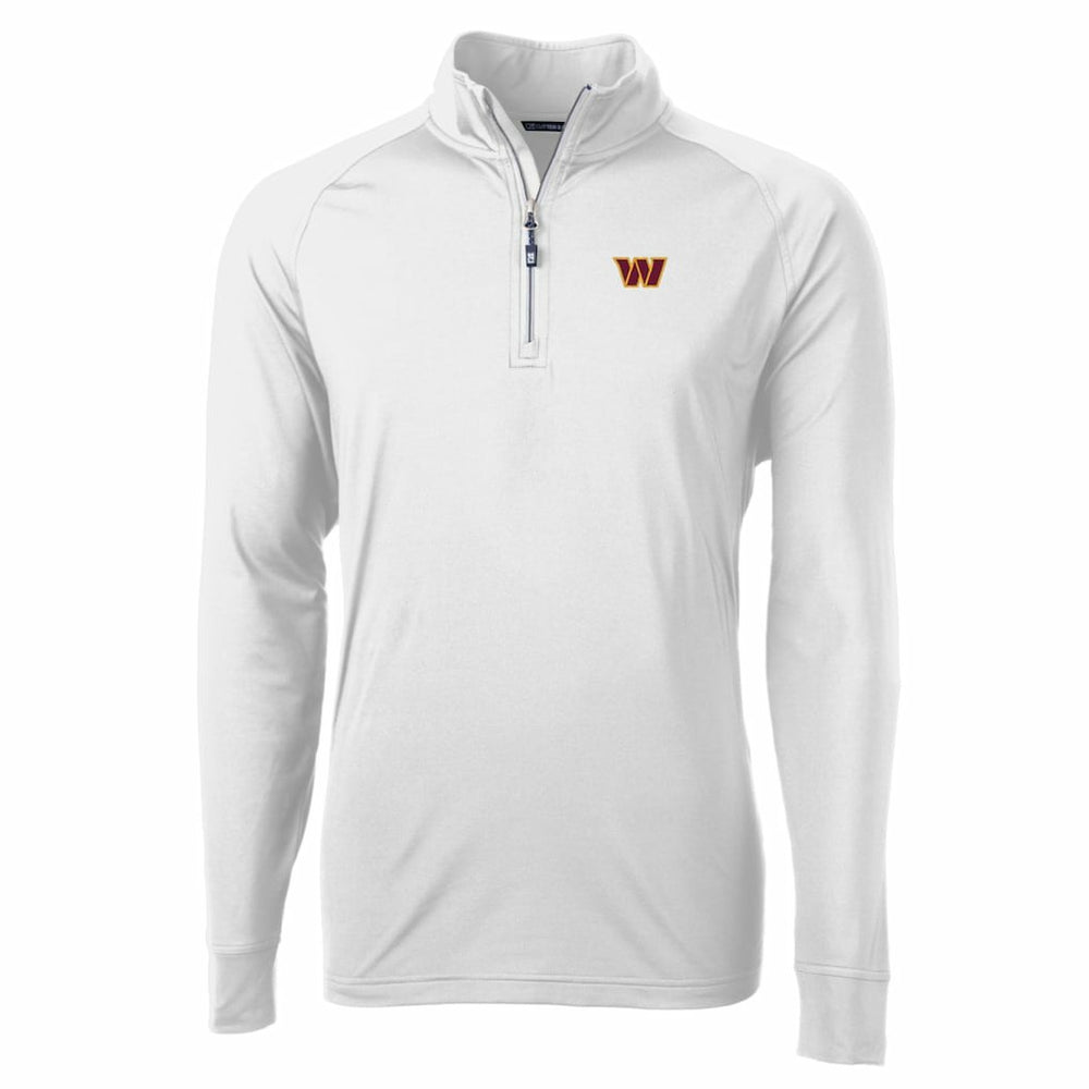 Washington Commanders Cutter & Buck Adapt Eco Stretch Quarter-Zip Pullover Jacket - White on sale