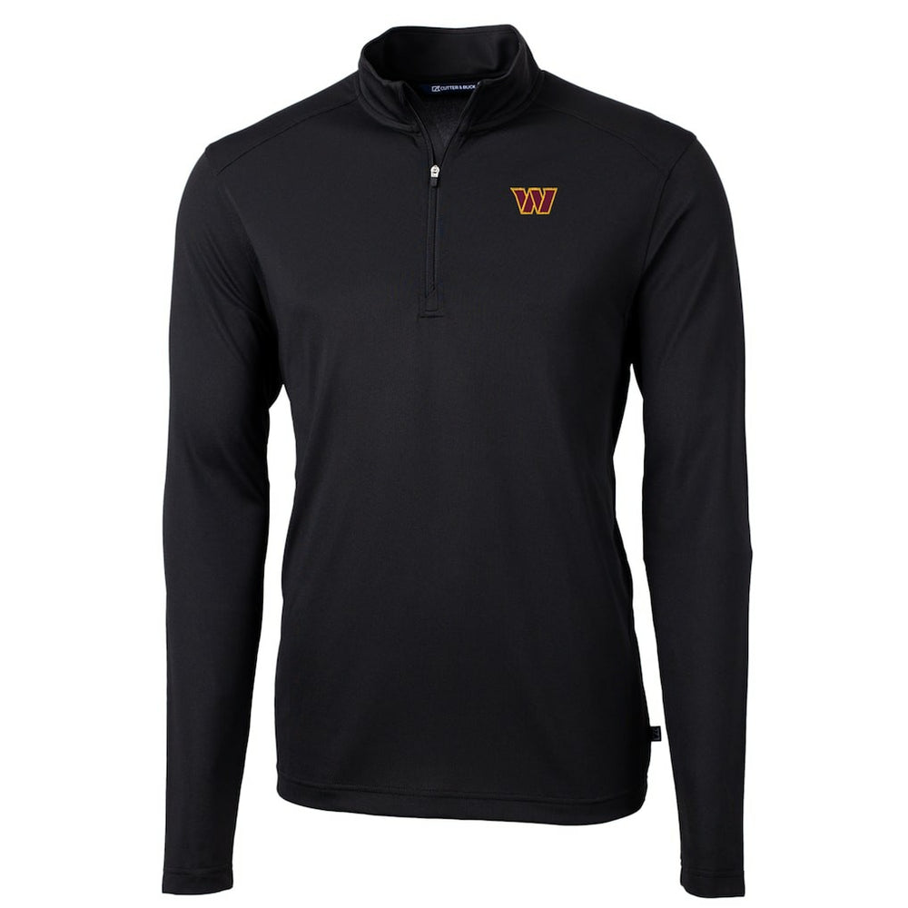 Washington Commanders Cutter & Buck Virtue Eco Pique Half-Zip Pullover Jacket - Black on sale