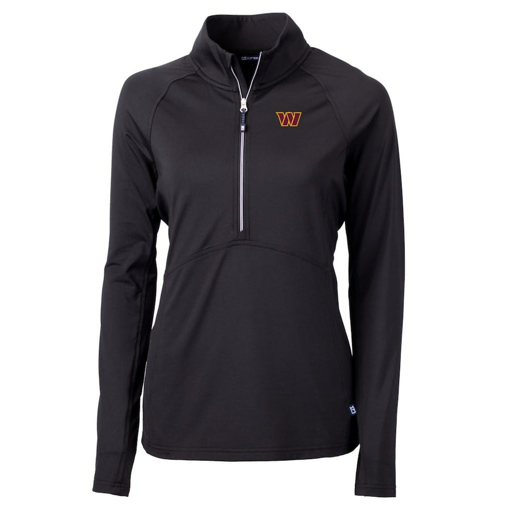 Washington Commanders Cutter & Buck Women's Adapt Eco Knit Stretch Half-Zip Pullover Jacket - Black discount